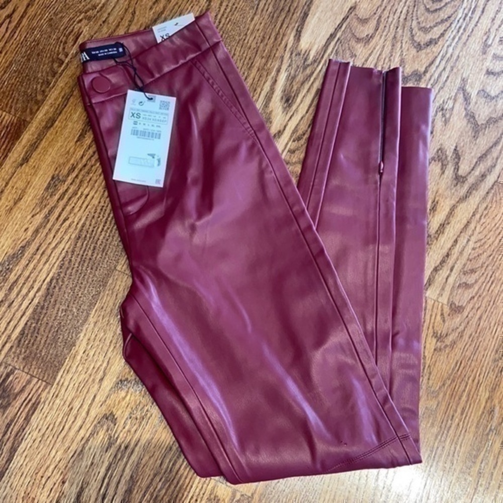 Zara Faux Leather Leggings - Picture 4 of 5